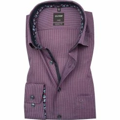 Budget ✔️ OLYMP Luxor Modern Fit 1231/64/86 Hemd, Baumwolle, Granat gemustert, Granat ⭐