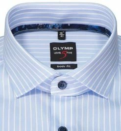 Coupon 🤩 OLYMP Level Five Body Fit 2118/84/11 Hemd, Baumwoll-Stretch, Bleu-weiß gestreift, Bleu 🧨 -Hemden Verkaufsgeschäft 375730 norm2