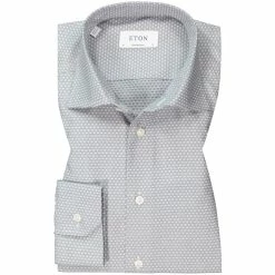 Am billigsten 🥰 ETON Hemd 1000/02493/29 Contemporary Fit, Baumwolle, Silbergrau-weiß gemustert, Blaugrau ❤️