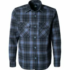 Neu ✨ Strellson Hemd Norman 30028370/010 Baumwolle, 👖 Jeansblau kariert, 👖 Jeansblau 👏