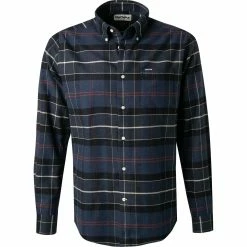 Am billigsten 🥰 Barbour Hemd Lutsleigh navy marl MSH4989NY91 Tailored Fit, Twill, Navy kariert ⭐