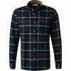 Billig ⭐ Barbour Hemd Betsom Tailored navy MSH4998NY91 Tailored Fit, Flanell, Navy-grün kariert 🧨