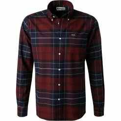 Bestes Angebot 😀 Barbour Hemd Lutsleigh merlot MSH4989RE94 Tailored Fit, Twill, Merlot-navy kariert 💯
