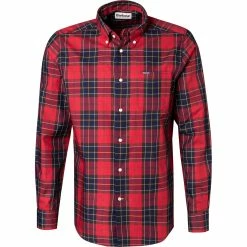 Top 10 😉 Barbour Hemd Wetherham red MSH4982RE52 Tailored Fit, Twill, Rot-blau kariert 👍