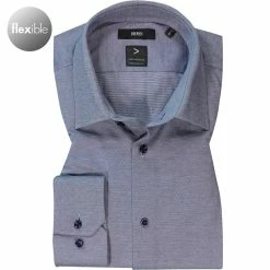 Bester Verkauf 🛒 BOSS Hemd Joe 50463021/407 Regular Fit, Jersey, Blau meliert, Dunkelblau 🤩