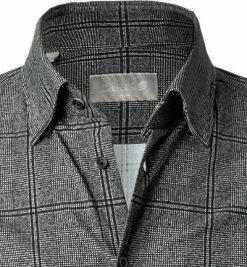 Auslauf 💯 fakts Hemd 6046/359 Slim Fit, Jersey geruchshemmend, Grau kariert, Grau 👍 -Hemden Verkaufsgeschäft 376310 norm2