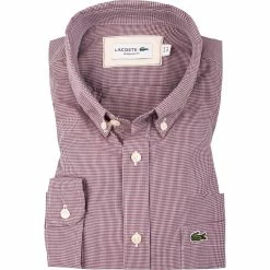 Auslauf 💯 LACOSTE Hemd CH2564/BHZ Regular Fit, Baumwolle, Rot kariert, Blau-rot 🎉