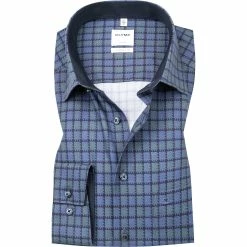 Rabatt 🔥 OLYMP Luxor Comfort Fit 1090/84/45 Hemd, Baumwolle, Grün-blau gemustert, Grün 🎁