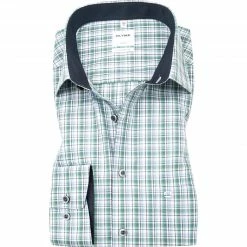 Beste Bewertungen von ⭐ OLYMP Luxor Comfort Fit 1096/84/45 Hemd, Baumwolle, Grün-blau kariert, Grün 💯