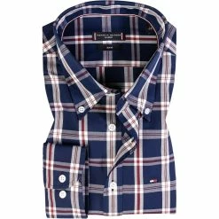 Am billigsten 🎁 Tommy Hilfiger Hemd MW0MW20831/0KP Slim Fit, Baumwolle, Blau kariert , Blau 🧨