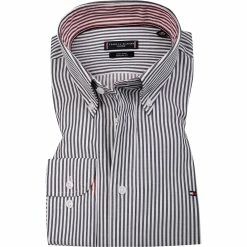 Am billigsten 😉 Tommy Hilfiger Hemd MW0MW20825/0GY Regular Fit, Bio Baumwolle, Navy-weiß gestreift, Navy-weiß 😉
