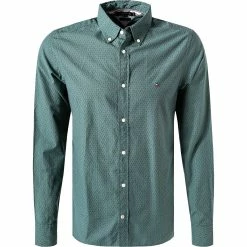 Bestes Angebot ⭐ Tommy Hilfiger Hemd MW0MW20553/0H7 Slim Fit, Bio Baumwolle, Grün gemustert, Grün 🤩