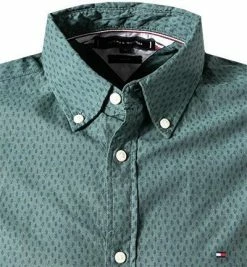 Bestes Angebot ⭐ Tommy Hilfiger Hemd MW0MW20553/0H7 Slim Fit, Bio Baumwolle, Grün gemustert, Grün 🤩 -Hemden Verkaufsgeschäft 376680 norm2