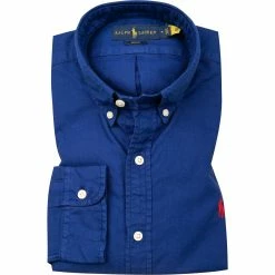 Billig 🧨 Polo Ralph Lauren Hemd 710804257/022 Slim Fit, Baumwolle, Dunkelblau 😀