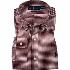 Angebote ✨ Polo Ralph Lauren Hemd 710849298/006 Slim Fit, Baumwolle, Rot-weiß kariert, Rot-weiß 🥰