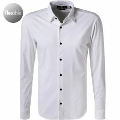 Auslauf 🔔 BOSS Hemd Roan 50458367/100 Slim Fit, Jersey, Weiß 💯