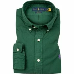 Schlussverkauf 🥰 Polo Ralph Lauren Hemd 710805564/003 Custom Fit, Baumwolle, Grün 🤩