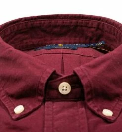 Auslauf 🛒 Polo Ralph Lauren Hemd 710805564/002 Custom Fit, Baumwolle, Weinrot 🔥 -Hemden Verkaufsgeschäft 376844 norm2