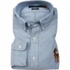 Bestpreis 🌟 Polo Ralph Lauren Hemd 710859259/001 Custom Fit, Baumwolle, Blau meliert, Blau 🌟