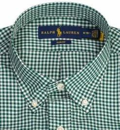 Neu 🌟 Polo Ralph Lauren Hemd 710849298/007 Slim Fit, Baumwolle, Grün-weiß kariert, Grün-weiß 😉 -Hemden Verkaufsgeschäft 376902 norm2