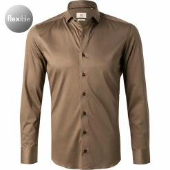 Neu 🎁 ETERNA Hemd 2159/YS82/67/34 Slim Fit, Jersey CO2-Neutral, Taupe ⭐