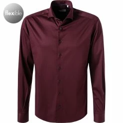 Blitzangebot 💯 ETERNA Hemd 2159/JS82/58 Modern Fit, Jersey CO2-Neutral, Aubergine, Rot ⭐