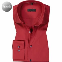 Neu 🤩 ETERNA Hemd 3377/X18K/56 Modern Fit, Mikrofaser atmungsaktiv, Rot 🎁