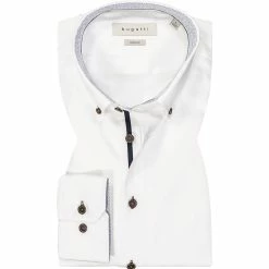 Beste Bewertungen von 😉 bugatti Hemd 9350/88500/10 Modern Fit, Baumwolle, Weiß ⌛