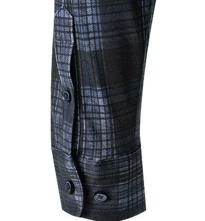 Schlussverkauf 🎁 DESOTO Hemd Modern B.D. 47013-3/523 Jersey, Dunkelblau-schwarz kariert, Dunkelblau ⌛ 4 Schlussverkauf 🎁 DESOTO Hemd Modern B.D. 47013-3/523 Jersey, Dunkelblau-schwarz kariert, Dunkelblau ⌛ – Bild 4