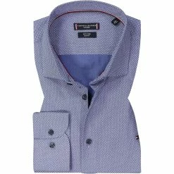 Am billigsten 🧨 Tommy Hilfiger Hemd MW0MW20827/0GY Slim Fit, Bio Baumwolle, Navy-weiß gemustert, Navy-weiß 🎉