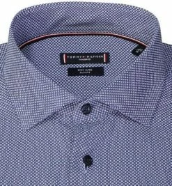 Am billigsten 🧨 Tommy Hilfiger Hemd MW0MW20827/0GY Slim Fit, Bio Baumwolle, Navy-weiß gemustert, Navy-weiß 🎉 -Hemden Verkaufsgeschäft 377441 norm2