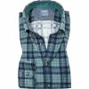 Bestpreis 🎉 OLYMP Casual Modern Fit 4070/84/45 Hemd, Cord, Grün-blau kariert, Grün-blau 🔔