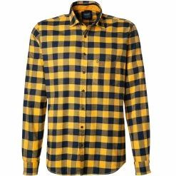 Schlussverkauf 🌟 OLYMP Casual Modern Fit 4072/84/51 Hemd, Baumwolle, Gelb-blau kariert, Gelb 👏