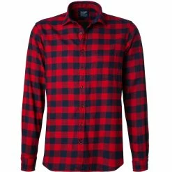 Coupon 👍 OLYMP Casual Modern Fit 4072/84/35 Hemd, Baumwolle, Rot-blau kariert, Rot 😉