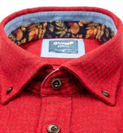 Besorgen 😉 OLYMP Casual Modern Fit 4074/84/35 Hemd, Bio Baumwolle, Rot gemustert, Rot 🤩 -Hemden Verkaufsgeschäft 377796 norm2