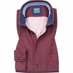 Schlussverkauf 😍 OLYMP Casual Modern Fit 4080/84/35 Hemd, Bio Baumwolle, Rot gemustert, Rot 🧨