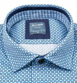 Auslauf ✨ OLYMP Casual Modern Fit 4080/84/28 Hemd, Bio Baumwolle, Hellblau gemustert, Hellblau-braun 😍 -Hemden Verkaufsgeschäft 377801 norm2