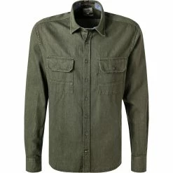 Am billigsten 😉 camel active Hemd 409131/6S07/93 Overshirt, Regular Fit, Baumwolle, Olivgrün meliert, Oliv 🥰