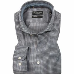 Schlussverkauf 🌟 Marc O'Polo Hemd 129 7223 42168/C80 Shaped Fit, Baumwolle, Blau kariert, Blau 🥰