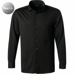 Billig ✔️ OLYMP Signature Tailored Fit 8504/84/68 Hemd, Schurwoll-Jersey, Schwarz ❤️