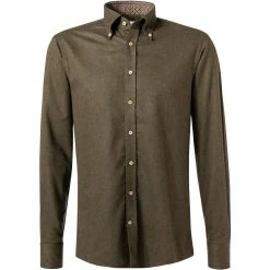 Bestpreis 🛒 Stenströms Hemd 684261/1923/480 Fitted Body, Flanell, Jägergrün meliert, Jägergrün 🎉
