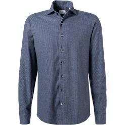 Bestpreis 🥰 Stenströms Hemd 612501/8220/173 Fitted Body, Flanell, Indigo gemustert, Indigo ✔️
