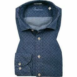 Bestes Angebot 💯 Stenströms Hemd 675921/8297/821 Fitted body, Baumwolle, Blau gemustert, Blau 🛒