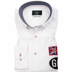 Neu 😍 HACKETT Hemd HM308876/800 Slim Fit, Baumwolle, Weiß 🔥
