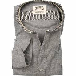 Billig ❤️ FIL NOIR Hemd Ancona 51582/04 Shaped Fit, Flanell CO2-Neutral, Grau meliert, Grau 🥰