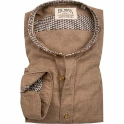 Besorgen 🎁 FIL NOIR Hemd Ancona 51582/20 Shaped Fit, Flanell CO2-Neutral, Beige meliert, Beige 🎁