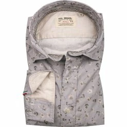 Budget ⭐ FIL NOIR Hemd Treviso 51588/04 Shaped Fit, Baumwolle CO2-Neutral, Grau gemustert, Grau 🌟