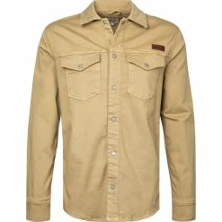 Brandneu 🌟 Pepe 👖 Jeans Overshirt Dave Gymdigo PM3072/844 Baumwolle, Beige 😀