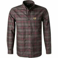 Bestes Angebot 🛒 Fred Perry Hemd M2689/102 Baumwolle, Braun-bordeaux kariert, Braun 💯