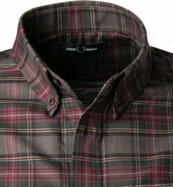 Bestes Angebot 🛒 Fred Perry Hemd M2689/102 Baumwolle, Braun-bordeaux kariert, Braun 💯 -Hemden Verkaufsgeschäft 378880 norm2